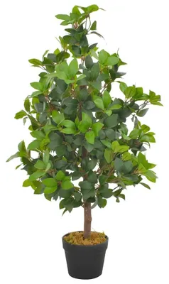 Imagen del producto de Árbol de laurel artificial con maceta, 90 cm, color verde