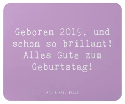 Produktbild von Mr. & Mrs. Panda Mouse Pad Spruch 2019 Geburtstag - Lavendeltraum - Geschenk, Jahr, Happy Birthday, Geburtstagskarten, Geburtstagsgeschenk, Mauspad, Alter, Mousepad, pc