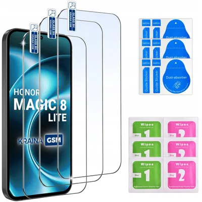 Productafbeelding van 3X Gehard glas schermbeschermer 9H voor Honor Magic 8 Lite, set van 3 stuks