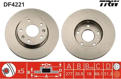 Immagine prodotto di 2x TRW DF4221 disco freno asse anteriore