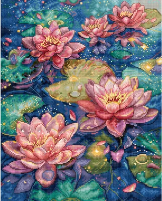 Produktbild von Letistitch Kreuzstich Stickpackung "Seerose", Zählmuster, 23x29cm
