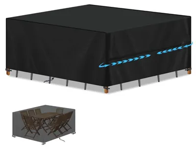 Produktbild von Abdeckplane Gartenmöbel Wasserdicht 240x180x75cm 420D Oxford Schwarz