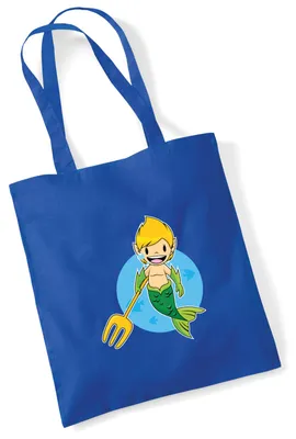 Produktbild von Huuraa Jutebeutel Wassermann Fabelwesen 10 Liter Bright Royal Baumwolle Tasche Geschenkidee