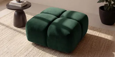 Image de Tabouret pouf, tissu velours Bluvel, vert, Averro