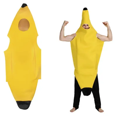 Produktbild von Bananenkostüm Uni, für Erwachsene und Kinder, Einheitsgröße, Karnevalskostüm