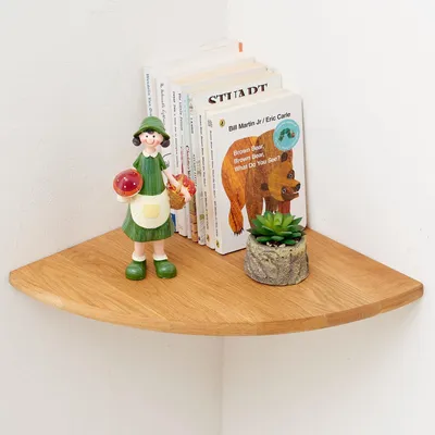 Produktbild von Holz-Wandregal für Ecknutzung 35 cm