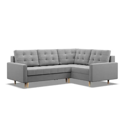 Produktbild von Ecksofa mit Schlaffunktion Elma Rechts, Bonell, Ottomane, Wendekissen, Grau 223x172cm