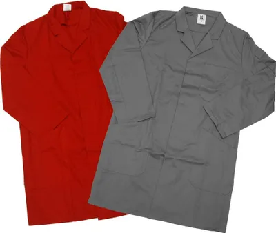Produktbild von Herren Berufsmantel Arbeitskittel Kittel Mantel 3/4 lang Baumwolle/Polyester, Größe:60, Farbe:Rot