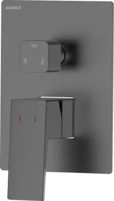 Produktbild von Avapax | Dusch- Und Badewannenarmatur - Gun Metal Matt - Dreifunktional - Messing - Minimalistisches Design