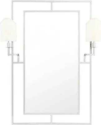 Produktbild von Casa Padrino Luxus Designer Wandspiegel Nickel 113 x H 140 cm - Luxus Hotel Spiegel