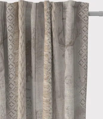 Produktbild von SCHÖNER LEBEN. Vorhang Holz Latten Hirschkopf natur braun 245cm Aufhängung Smok-Schlaufenband