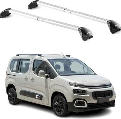 Image de Barres de toit pour Citroen Berlingo II III 2008-2025 Gris Argenté 2 pièces ABE