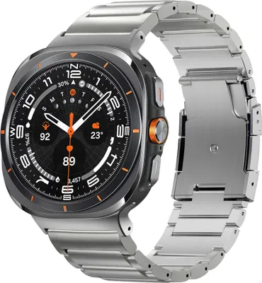 Produktbild von Titan-Gliederarmband „Classic“ – passend für Samsung Galaxy Watch Ultra / Ultra 2025 – inklusive Armbandkürzungsset (silber) – Bandz