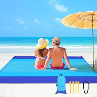 Zdjęcie produktu dla Duży, wodoodporny koc plażowy o wymiarach 275 x 300 cm, idealny na pikniki i camping