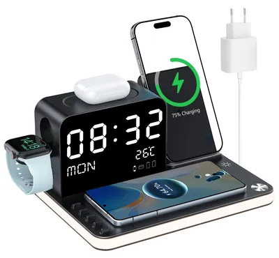 Produktbild von 7-in-1 Kabelloses Ladegerät mit Nachtlicht und Timer