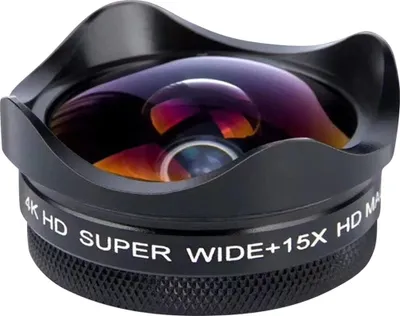 Produktbild von 4K Ultra HD Smartphone Kamera Kamera Objektiv 0,45X Weitwinkel 15X Makro Telefon Objektiv mit Universal Clip Kompatibel mit iPhone Samsung Huawei Smartphones