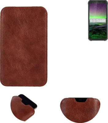 Produktbild von K-S-Trade Schutzhülle Handyhülle kompatibel mit Blackview BV5500 Pro Handytasche Kunstleder Sleeve in braun