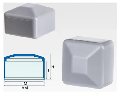 Produktbild von Zaunpfahlkappe 60x60 mm 5 Stück Grau quadratische Pfostenkappen Zaunabdeckung Kunststoff Deckel