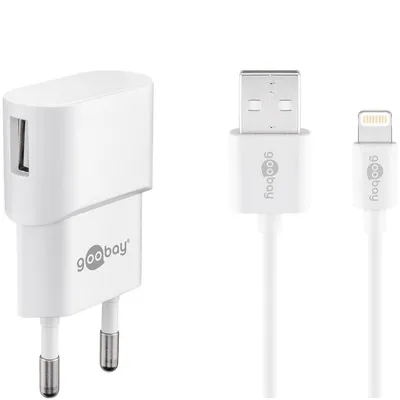 Obrázok produktu pre Goobay 45295 Apple Lightning Ladeset (5 W), Weiß, 1 m