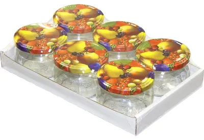 Produktbild von Einmachglas mit Obstdekor Schraubdeckel Ø82mm 6x 258ml
