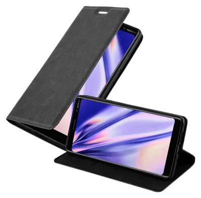 Image de Cadorabo Housse pour Nokia 7 PLUS Housse de protection en noir Etui pour téléphone portable Case Cover Fermeture magnétique