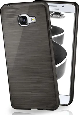 Produktbild von moex® Brushed Case kompatibel mit Samsung Galaxy A5 (2016) - Hülle aus Silikon, Schwarz