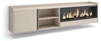 Immagine prodotto di Mobili TV effetto legno beige 212x35x50cm camino effetto fuoco XXL