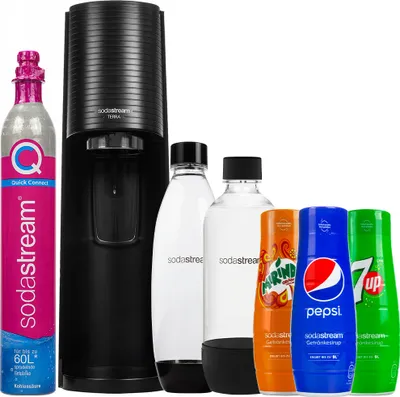 Obrázek produktu pro Sodastream Terra Sada Plynovacích Zařízení Na Černou Vodu Se 2 Lahvemi + Koncentrované Sirupy