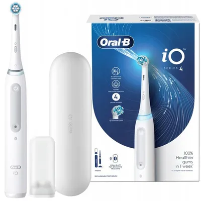 Zdjęcie produktu dla Oral-B iO Series 4 Quite, Dorosły, Obrotowa szczoteczka do zębów, Codzienna pielęgnacja, Delikatny, Super sensitive, Biały, Biały, Okrągły