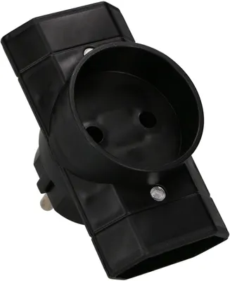 Image de KOTARBAU® Prise multiple noire Triple prise Mise à la terre Deux plates et une ronde