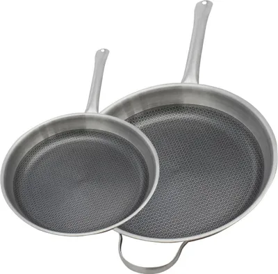 Image de Ensemble de Poêles de cuisson en inox Elo Relief Solution 24 cm et 32 cm