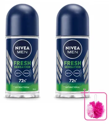 Immagine prodotto di 2 deodoranti roll-on NIVEA MEN Fresh Sensation - 50 ml - confezione risparmio - 2 pezzi