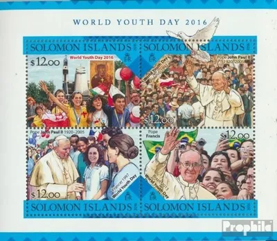 Produktbild von Briefmarken Salomoninseln 2016 Mi 3731-3734 Kleinbogen (kompl. Ausg.) postfrisch Weltjugendtag
