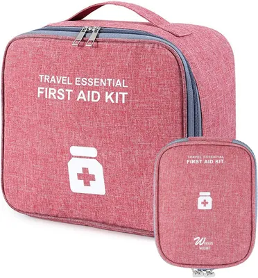 Imagen del producto de Kit de primeros auxilios, de 2 piezas, resistente al agua, con una bolsa grande y una pequeña, ideal para el hogar y para llevar de viaje
