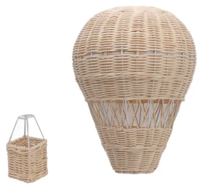 Produktbild von Gewebter Heißluftballon, handgefertigt mit exquisiten Details, Rattan-Geflecht-Dekoration für Kinderzimmer, Party, Foto-Requisite