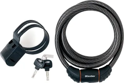 Produktbild von Master Lock Kabelschloss 8121 Schwarz 12 mm x 1800 mm - robustes Sicherheitss...