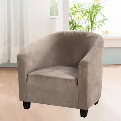 Obrázek produktu pro Topchances Club Chair Slipcover,High Stretch Velvet Chair Covers Armchair Sofa Cover Slipcover Furniture Protection Soft Couch Covers (Light Brown, Velvet)