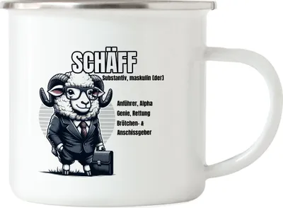 Produktbild von Schäff Begriffsdefinition Design Emaille Tasse - Chef Büro Kollegen Humor