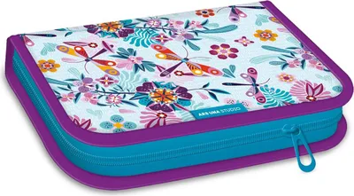 Produktbild von ARS UNA Schule Federmäppchen Catalina Estrada - Libelle und Blumen, gefüllt, blau-lila, für Mädchen