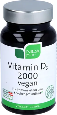 Obrázok produktu pre Nicapur vitamín D3 2000 vegánskych kapsúl 60 kapsúl