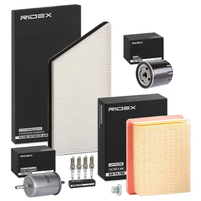 Produktbild von RIDEX Inspektionspaket Filterset passend für PEUGEOT 206 Schrägheck (2A/C) 206 CC (2D) 206 SW (2E/K)