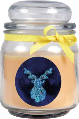 Produktbild von Sternzeichen Duftkerze Vanille im Bonbonglas ( Steinbock ) - viele Motive zur Auswahl, 300g - Brenndauer bis zu 70 Std - Capricorn