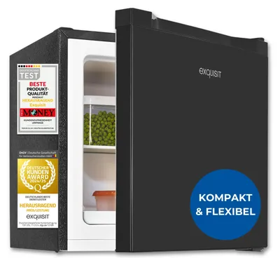 Produktbild von Exquisit Mini-Gefrierschrank, Tiefkühlschrank, 31 Liter, 4-Sterne-Gefrierfach, Energieklasse C, klein und kompakt, GB40-050C schwarz