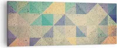 Produktbild von Bild auf Leinwand - Leinwandbild - Einteilig - Abstraktion Dreieck Muster - 140x50cm - Wand Bild - Wanddeko - Wandbilder - Leinwanddruck - Bilder - Wanddekoration - Leinwand bilder - AB140x50-4287