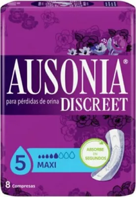Image de Ausonia Discreet Serviettes hygiéniques Maxi Incontinence Urinaire 8 unités