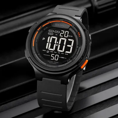 Produktbild von SKMEI Digitaluhr fuer Maenner und Frauen | 50M WR | Armbanduhren mit Hintergrundbeleuchtung | Stoppuhr mit 1/100-Sekunde-Genauigkeit | Taeglicher Alarm | Countdown-Timer | Datums-/Tagesanzeige | Dualzeit | 12/24-Stunden-Format