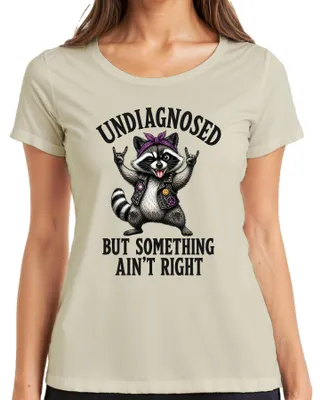 Produktbild von Undiagnosed But Something Ain't Right Rocker Statement Sarkasmus Damen T-Shirt, Natur, M