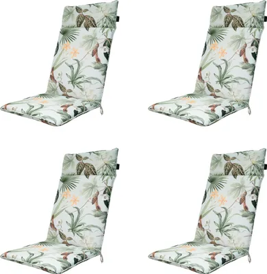 Produktbild von Madison - Gartenstuhlauflage Hochlehner Grasse grün - Ca. 120x50 cm - 4er-Set
