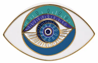 Produktbild von Dekoratives türkisfarbenes Auge, 20 x 12 x 13,5 cm