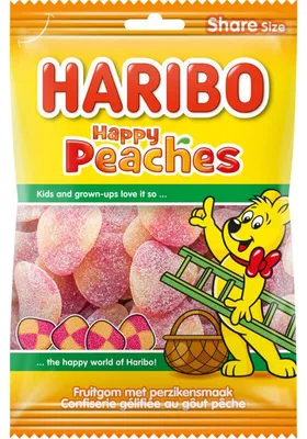 Immagine prodotto di Haribo Perziken gomme da masticare alla frutta 250g – orsetti gommosi alla pesca dolce formato snack